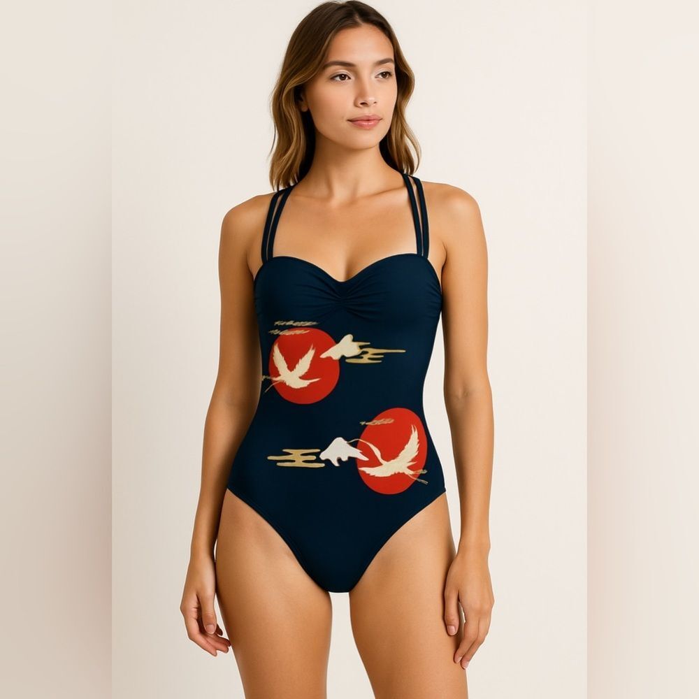 Noblesse Oblige Japan Print One Piece Swimsuit NWOT – Size S